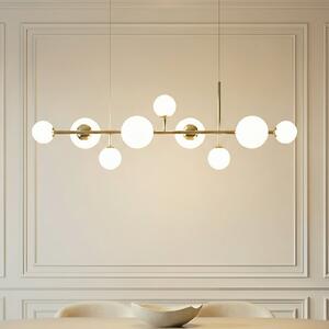 Lampa Wisząca ALDEX, Dione, ściemnialny, złoty | mosiężny, salon, szkło, nowoczesny