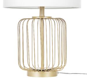 Lampa stołowa metalowa podstawa klatka na stolik nocny salon sypialnia złota Thouet Beliani