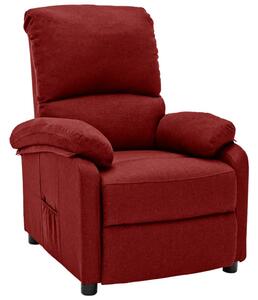 Rozkładany fotel ułatwiający wstawanie, winna czerwień, tkanina