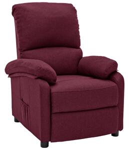 Fotel rozkładany, fioletowy, obity tkaniną