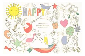 Papierowe maty stołowe zestaw 8 szt. 28x42.5 cm Happy Icons – Meri Meri