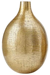 Zestaw 2 wazonów na kwiaty dekoracyjne metalowe ręcznie wykonane złote Mohenjo Beliani