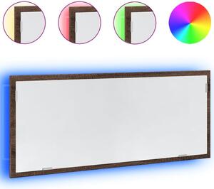 Lustro Åazienkowe z LED, brÄ zowy dÄ b, 100x8,5x37 cm