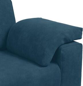 Sofa 3-osobowa, niebieska 220x77x82 cm, aksamit