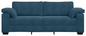 Sofa 3-osobowa, niebieska 220x77x82 cm, aksamit