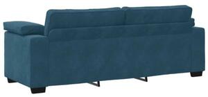 Sofa 3-osobowa, niebieska 220x77x82 cm, aksamit
