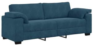 Sofa 3-osobowa, niebieska 220x77x82 cm, aksamit
