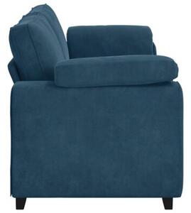 Sofa 3-osobowa, niebieska 220x77x82 cm, aksamit