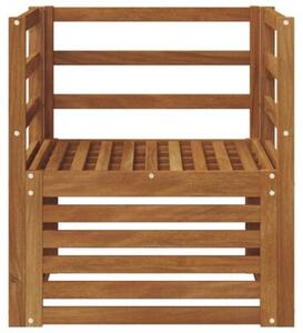 Zestaw mebli ogrodowych z litego drewna akacjowego - elegancka sofa modułowa z podłokietnikami
