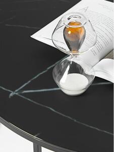 Stolik kawowy ze szklanym blatem o wyglądzie marmuru Antigua