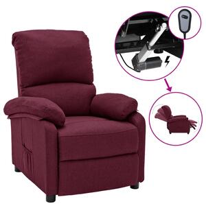 Elektryczny fotel rozkładany, fioletowy, obity tkaniną