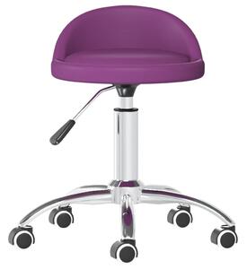 Obrotowe krzesło biurowe, fioletowe, obite sztuczną skórą