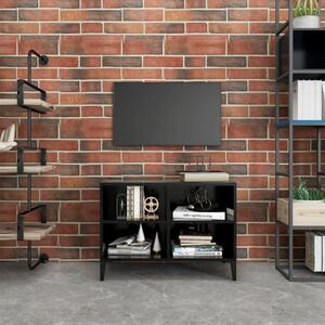Szafka TV z metalowymi nóżkami, czarna, 69,5x30x50 cm