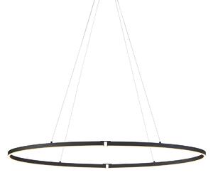 Designerska lampa wisząca czarna owalna 120 cm z LED z 3-stopniową regulacją ściemniania - Ovallo