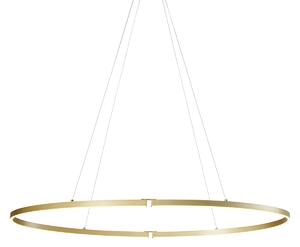 Designerska lampa wisząca mosiężna 120 cm z LED z 3-stopniowym ściemnianiem - Ovallo Oswietlenie wewnetrzne