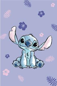 Fioletowy koc dziecięcy z mikfroflaneli 100x150 cm Lilo and Stitch – Jerry Fabrics