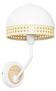 Oosterse wandlamp wit met rotan 20 cm - Magna Rotan Oswietlenie wewnetrzne