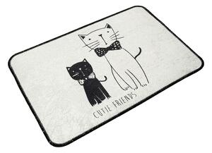 Biało-czarny dywanik łazienkowy 60x40 cm Little Cats − Foutastic