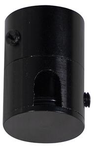 Lampa wisząca czarna z beżową tkaniną typu teddy 35 cm 3-źródła światła - Cava