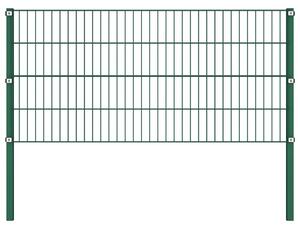 Panel ogrodzeniowy ze słupkami, żelazny, 10,2 x 0,8 m, zielony