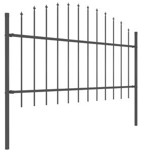 Panel ogrodzeniowy z grotami (1-1,25) x 1,7 m, stal, czarny