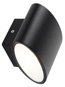 Nowoczesna lampa ścienna zewnętrzna czarna z wbudowanym LED IP44 - Ovum