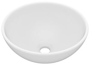 Okrągła umywalka łazienkowa, matowa biel, 32,5x14 cm, ceramika