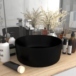Luksusowa, okrągła umywalka, matowa czerń, 40x15 cm, ceramiczna