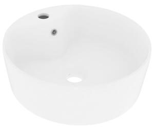 Umywalka z przelewem, matowa biel, 36x13 cm, ceramiczna