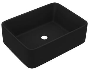 Luksusowa umywalka, matowa czerń, 41x30x12 cm, ceramiczna