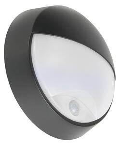Lampa ścienna zewnętrzna czarna z LED z czujnikiem ruchu IP54 - Hortus