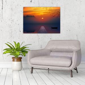 Obraz mostu o zachodzie słońca (70x50 cm)