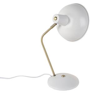 Lampa stołowa w stylu retro biała z brązem - Milou