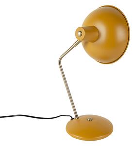 Lampa stołowa retro żółta z brązem - Milou