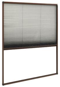 Plisowana moskitiera okienna, aluminium, brązowa, 120 x 160 cm