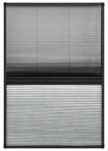 Plisowana moskitiera okienna z roletą, aluminium, 110x160 cm