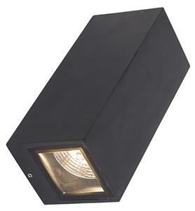 Nowoczesna lampa ścienna czarna 2-światłowa GU10 AR70 IP54 - Baleno