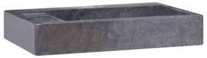 Umywalka, czarna, 58x39x10 cm, marmurowa