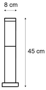 Lampa zewnętrzna stal 45cm IP44 z klinem i mufą kablową - Rox