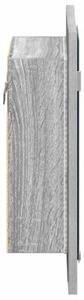 Szafka łazienkowa z lustrem i LED, szary dąb sonoma 40x12x45 cm
