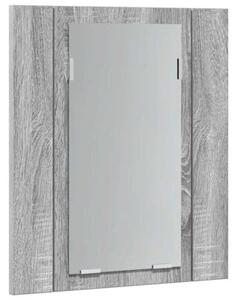 Szafka łazienkowa z lustrem i LED, szary dąb sonoma 40x12x45 cm