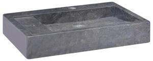 Umywalka, czarna, 58x39x10 cm, marmurowa