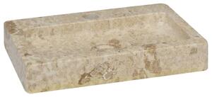 Umywalka, kremowa, 38x24x6,5 cm, marmur
