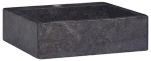 Umywalka, czarna, 40x40x12 cm, marmurowa