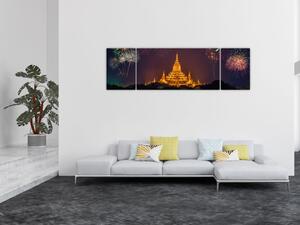 Obraz fajerwerków w Azji (170x50 cm)