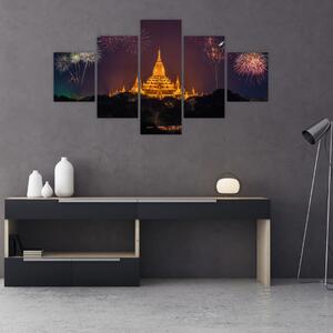 Obraz fajerwerków w Azji (125x70 cm)