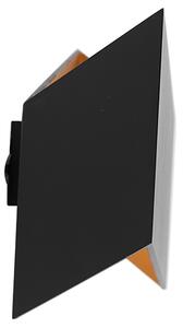 Designerska lampa ścienna czarna ze złotem - Fold