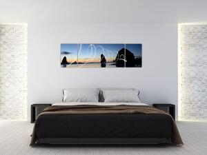 Obraz - plaża o zachodzie słońca (170x50 cm)