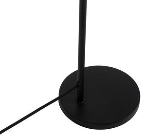 Nowoczesna lampa stołowa czarna z kloszem w kolorze dymu - Maly