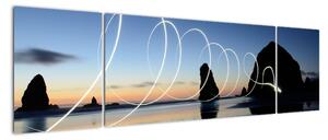Obraz - plaża o zachodzie słońca (170x50 cm)